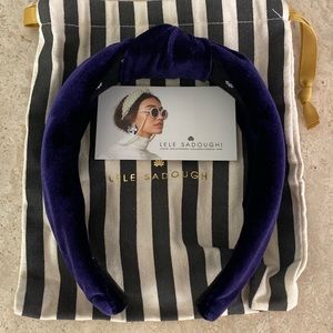 Gently used Lele Sadoughi Royal Amethyst velvet knotted headband